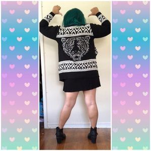 Material Girl Black & White Tiger Chunky Cardigan